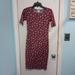 Lularoe Dresses | Lularoe Julia Dress Size Xxs 3/4 Sleeve Red Stars Fitted New | Color: Red | Size: Xxs