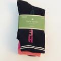 Kate Spade Accessories | Kate Spade 3 Pack Crew Socks | Color: Black/Pink | Size: Os
