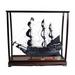 Old Modern Handicrafts Black Pearl Pirate Ship w/ Display Case Wood in Black/Brown | 29.5 H x 35.4 W x 13.5 D in | Wayfair T305A