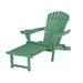 Breakwater Bay Cirencester Solid Wood Folding Adirondack Chair w/ Ottoman Wood in Green/Black | 28 H x 32 W x 25 D in | Wayfair