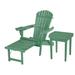 Breakwater Bay Cleobury Solid Wood Folding Adirondack Chair w/ Table Wood in Green | 28 H x 32 W x 25 D in | Wayfair