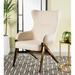 Accent Chair - Everly Quinn Ladan Modern Design Living Room Cream & Bronze Accent Chair Velvet in White | 41 H x 26 W x 32.5 D in | Wayfair