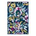 Gray 24 x 0.5 in Area Rug - Andover Mills™ Holle Floral Navy Blue/Yellow/Purple/Pink Area Rug Polypropylene | 24 W x 0.5 D in | Wayfair