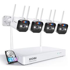 ZOSI 8CH 3MP NVR Security Camera System w/ 2TB HDD, WIFI Outdoor Spotlight, 2-Way Talk in White | 13.27 H x 12.36 W x 6.89 D in | Wayfair