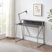 Inbox Zero Emillio Desk Wood/Metal in Gray | 36.25 H x 44 W x 23.75 D in | Wayfair E6BCB632447B4385B9A95003AB5483E0