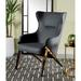 Accent Chair - Everly Quinn Ladan Modern Design Living Room Cream & Bronze Accent Chair Velvet in Gray | 41 H x 26 W x 32.5 D in | Wayfair