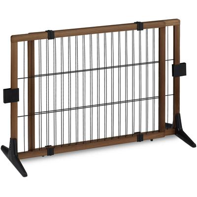 Absperrgitter, ausziehbares Türschutzgitter, ohne Bohren, mit Füßen, HxB: 71x107-172 cm, Kinder & Image
