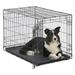 iCrate Single Door Folding Dog Crate, 36" L X 23" W X 25" H, Large, Black