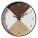 Decorative Modern Round Wood- Looking Plastic Wall Clock for Living Room, Kitchen, or Dining Room