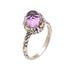 Crown of Bali,'Amethyst Sterling Silver Cocktail Ring with 18k Gold Accents'