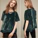 Anthropologie Tops | Anthropologie Maeve Green Crushed Velvet Top | Color: Green | Size: S