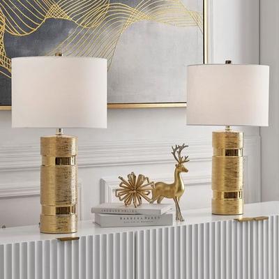 Lucano Table Lamp Pair Gold, Pair, Gold
