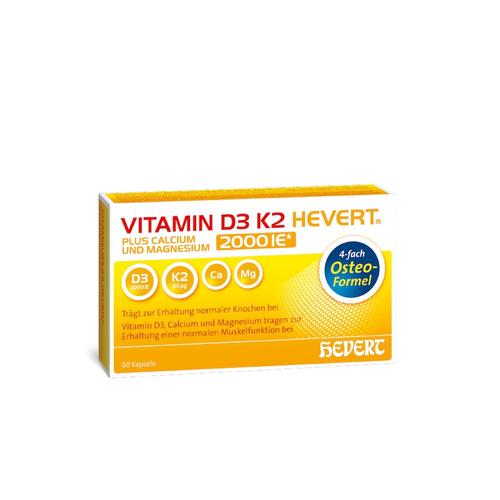Hevert – VITAMIN D3 K2 Hevert plus Ca Mg 2000 IE/2 Kapseln Vitamine