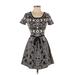 Jessica Simpson Casual Dress - Mini: Gray Print Dresses - Used - Size Small