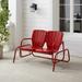 Hashtag Home Outdoor Burley Gliding Metal Bench in Red | 32.5 H x 47.5 W x 33 D in | Wayfair B8EA413C250045869C9363A40C5A62E0