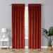 Everly Quinn Lateek Royal Living Window Velvet Solid Semi-Sheer Rod Pocket Curtain Panels Velvet in Red | 84 H x 52 W in | Wayfair