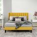 Everly Quinn Kyier Platform Bed Upholstered/Polyester in Yellow | 42 H x 82.07 D in | Wayfair B33887A50C31453DB514E26E7634FC0B