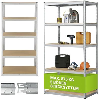 Schwerlastregal Basic 200x100x60 cm – Lagerregal mit 5 Böden – max. 875 kg - Metall verzinkt