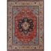 Geometric Red Heriz Serapi Turkish Wool Area Rug Handmade Oriental Carpet - 8'0" x 9'9"