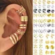 KISSWIFE – boucles d'oreilles noires en feuilles dorées pour femmes Clips d'oreille faux