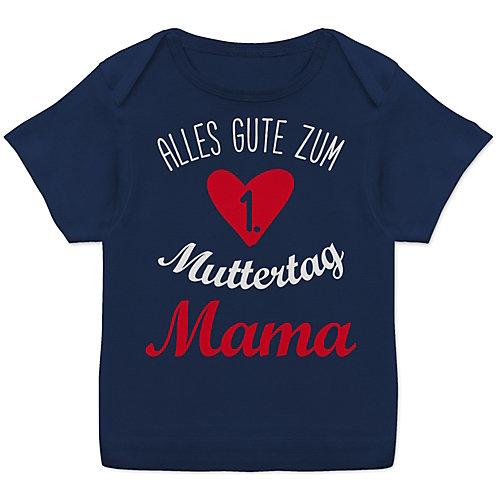 Muttertag Mama Geschenk Baby - Baby T-Shirt - Alles gute zum ersten Muttertag - T-Shirts Kinder dunkelblau Baby