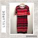 Lularoe Dresses | Lularoe Red And Black Striped Julia Dress | Color: Black/Red | Size: S