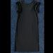 Tory Burch Dresses | Black Tory Burch Dress With Ruffle Sleeves And Back Tie Size Xs Fits Like S Or M | Color: Black | Size: Xs