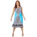 Plus Size Women's Fun & Flouncy Shift Dress by Catherines in Brilliant Blue Paisley (Size 0X)