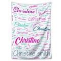 XJone Personalised Custom Baby Blanket with Name for Girls, Customised Floral Baby Name Blankets for Newborn Babies Kids