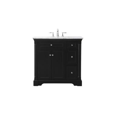 36 inch single bathroom vanity set in black - Elegant Lighting VF53036BK