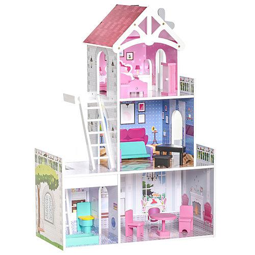 Kinder Puppenhaus mit 3 Etagen rosa