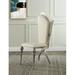 Rosdorf Park Bleidy Stainless Steel Side Chair in Beige Wood/Upholstered in Brown/Gray | 47 H x 20 W x 23 D in | Wayfair