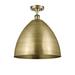 Innovations Lighting Bruno Marashlian Ballston Dome 16 Inch 1 Light Semi Flush Mount - 516-1C-BK-MBD-16-BK