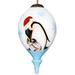 Inner Beauty White Penguins and Snowflakes Hand painted glass Ornament - N/A
