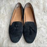 J. Crew Shoes | J. Crew Suede Smoking Slippers W Tassel Loafers 9 | Color: Black | Size: 9