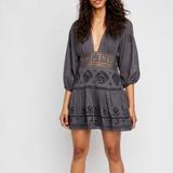 Free People Dresses | Free People Tea Time Embroidered Dress | Color: Gray | Size: 8