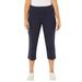 Plus Size Women's Yoga Capri by Catherines in Navy (Size 5XWP)