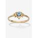 Women's Yellow Gold-Plated Simulated Birthstone Ring by PalmBeach Jewelry in March (Size 8)