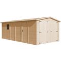 Garage en bois 18 m² - extérieures H222 x 616 x 324 cm - Construction de panneaux en bois naturel