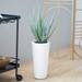 The Novogratz Green Faux Foliage Aloe Vera Artificial Plant with Realistic Leaves and White Fiberglass Pot - 15"L x 14"W x 34"H