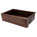 Premier Copper Products 35" Copper Hammered Kitchen Apron Single Basin