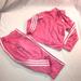 Adidas Matching Sets | Adidas Jogger Pants And Warmup Suit Jacket Set Toddler Girls Size 5 Pink & White | Color: Pink/White | Size: 5g