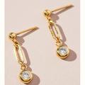 Anthropologie Jewelry | Crystal Link Drop Earrings | Color: Gold/White | Size: Os