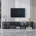 Nestfair Double L-Shaped TV Stand with Display Shelf and Bookcase