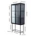 Retro Style Fluted Glass Storage Cabinet Corner Cabinet