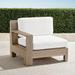 St. Kitts Left-facing Chair in Weathered Teak with Cushions - Solid, Quick Ship, Glacier, Standard - Frontgate