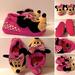 Disney Shoes | Disney Minnie Mouse Girls Plush Slippers Size 11/12 | Color: Black/Pink | Size: 11/12
