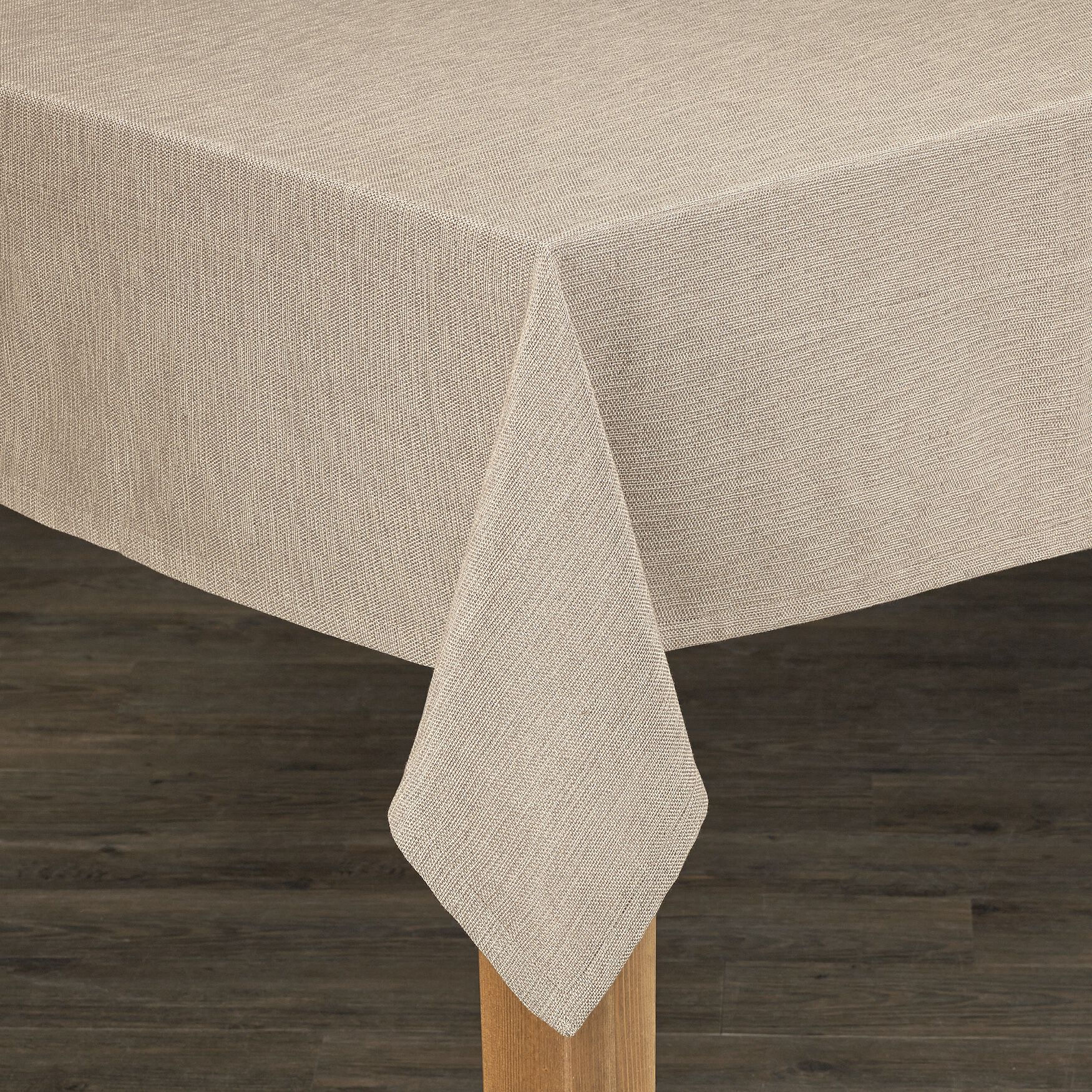 Wide Width DANUBE TABLECLOTHS by LINTEX LINENS in Stone (Size 60" W 84" L)