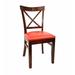 ERF, Inc. Cross Back Side Chair Faux Leather/Wood/Upholste in Red | 35 H x 17 W x 17 D in | Wayfair ERP-B1032-DM-Vinyl-RED