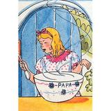 Buyenlarge 'Goldilocks Tries Papa Bears Poridge' by Julia Letheld Hahn Painting Print in Blue/Orange/Pink | 30 H x 20 W in | Wayfair